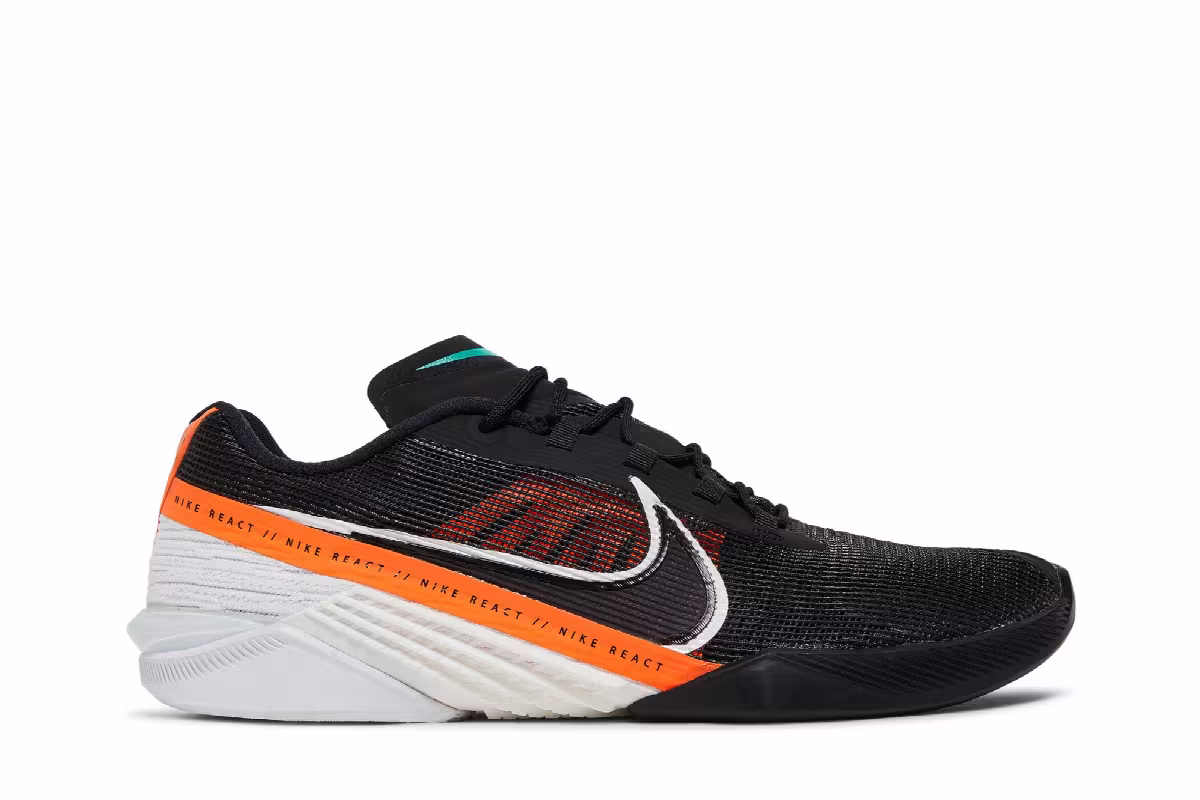 Nike React Metcon Turbo Black Total Orange, view 2
