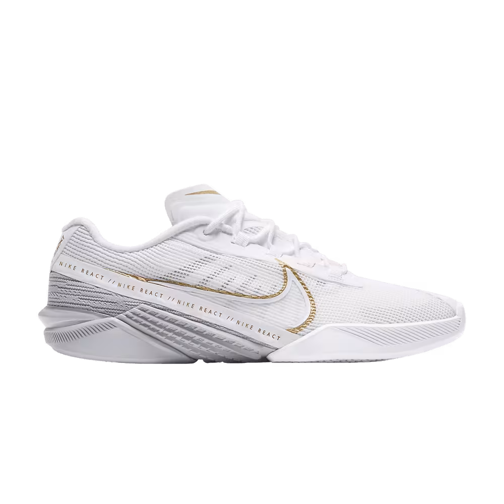 Nike Women's React Metcon Turbo White Metallic Gold
