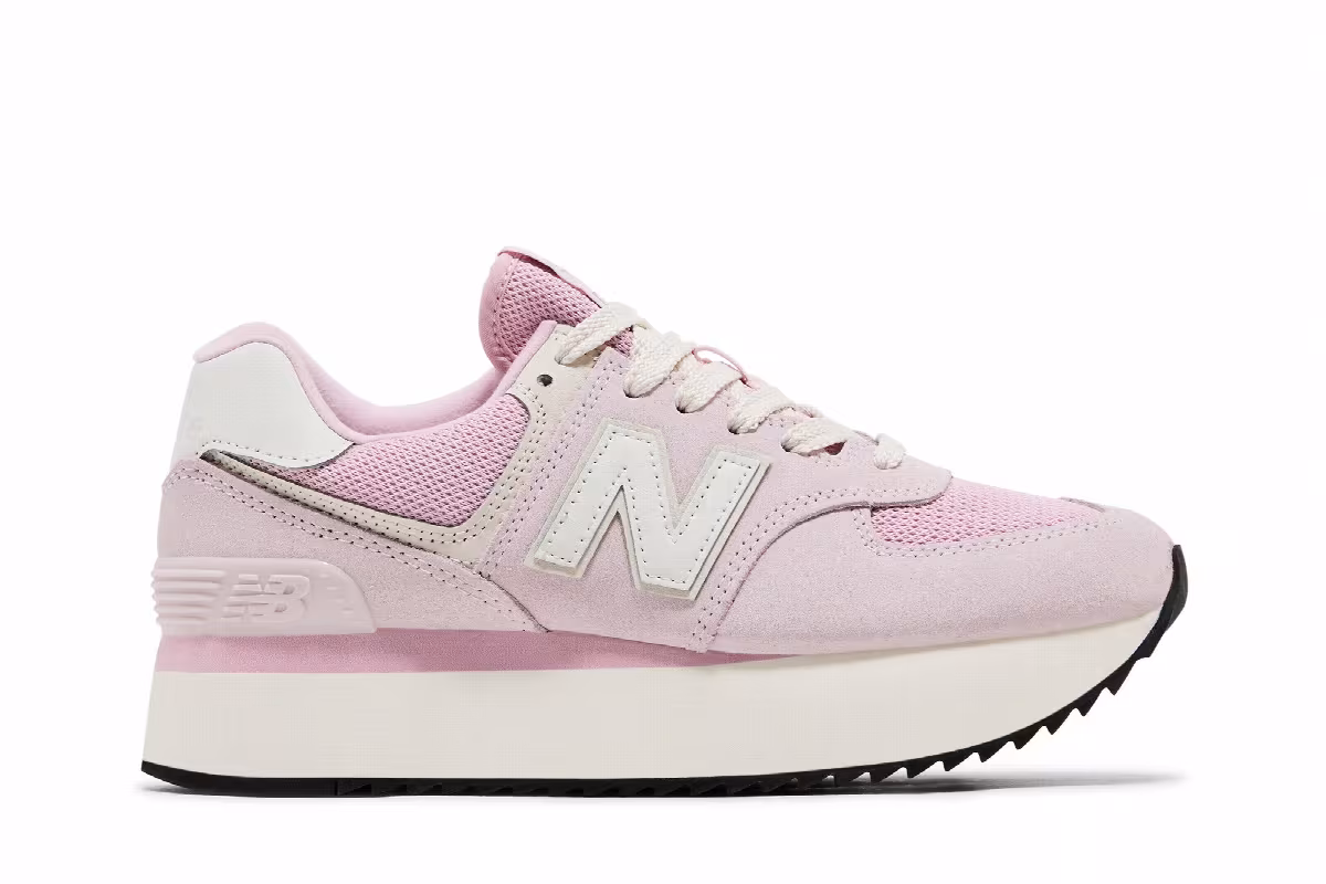 New Balance Women's 574+ Mid Century Pink, view 2