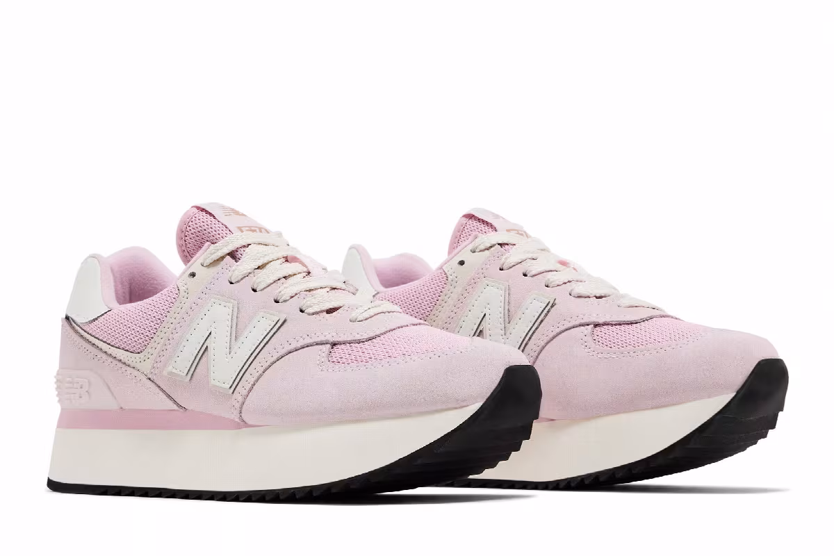 New Balance Women's 574+ Mid Century Pink, view 9