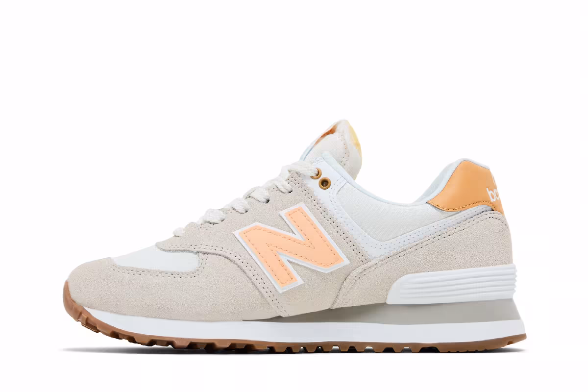 New Balance Women's 574 Timberwolf Alpha Orange, view 4