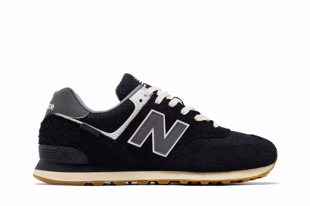 New Balance 574 Black Cordura Suede, view 2