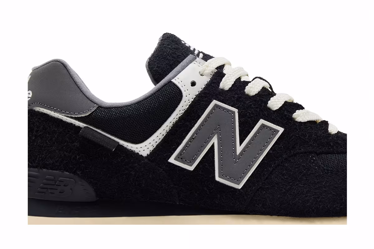New Balance 574 Black Cordura Suede, view 3