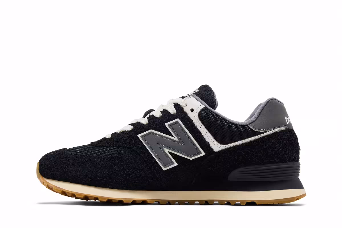 New Balance 574 Black Cordura Suede, view 4