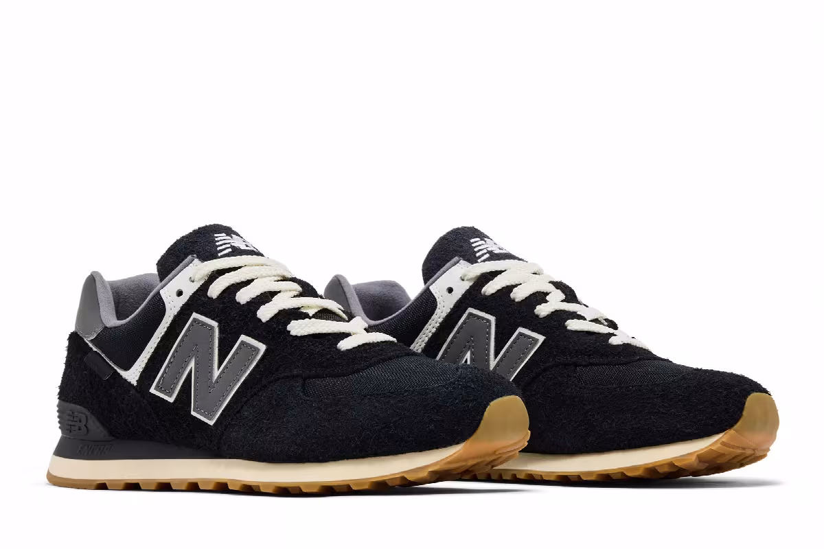 New Balance 574 Black Cordura Suede, view 9