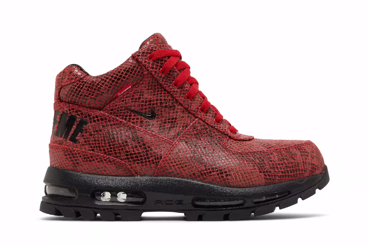 Supreme x Nike Air Max Goadome Red Snakeskin, view 2