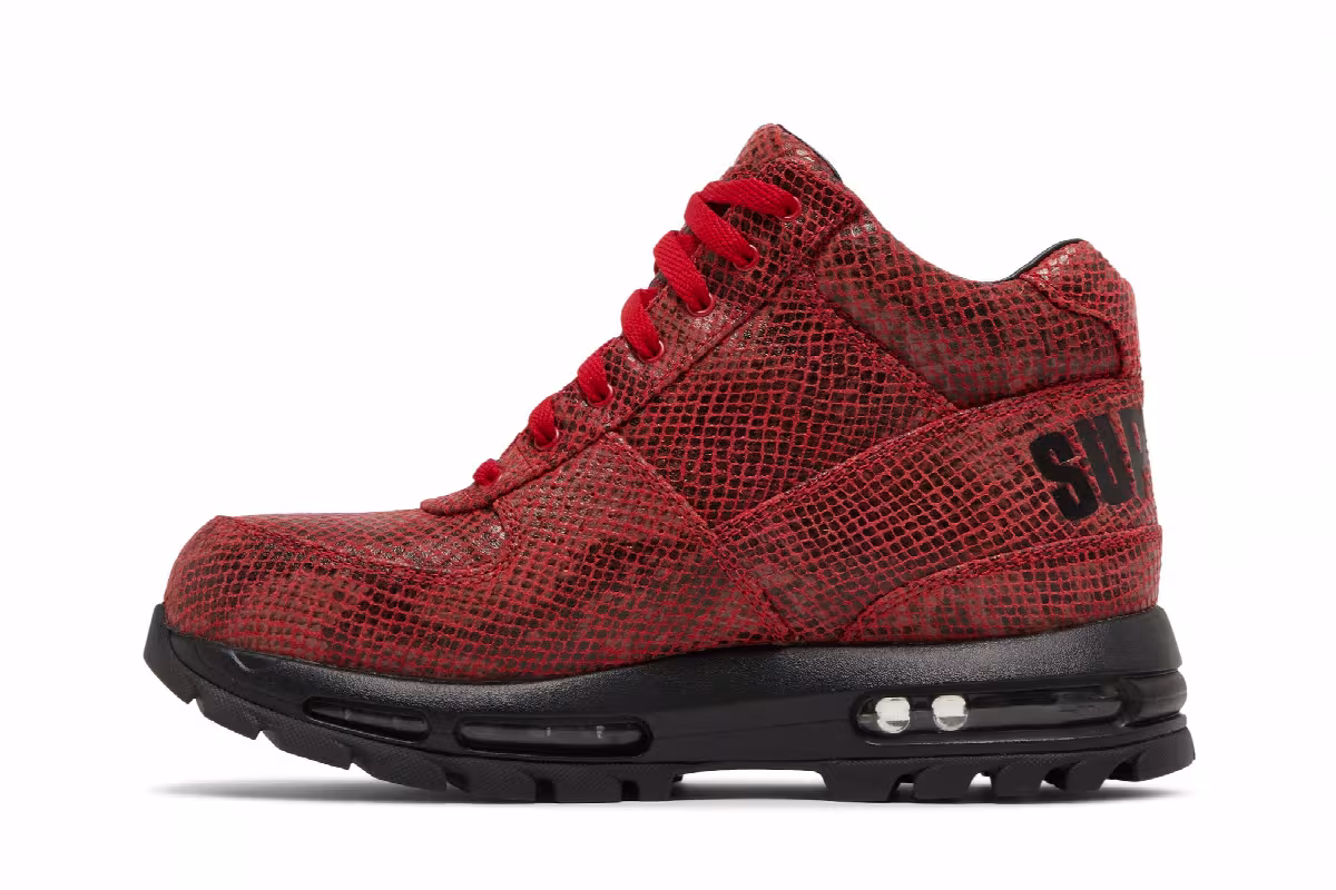 Supreme x Nike Air Max Goadome Red Snakeskin, view 4