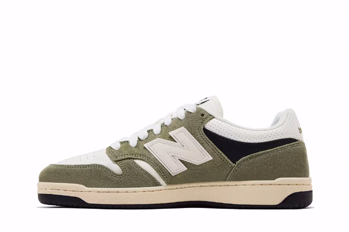 New Balance 480 Dark Olivine Sea Salt, view 4
