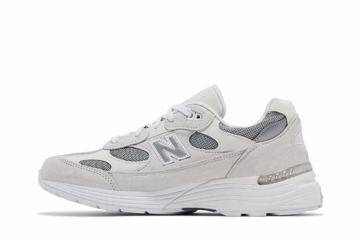 New Balance Men's 992 Made in USA White Reflection, view 4