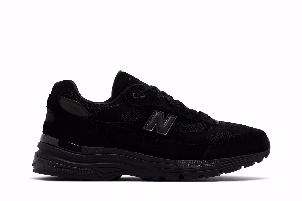 New Balance 992 Made in USA Triple Black 2025, view 2