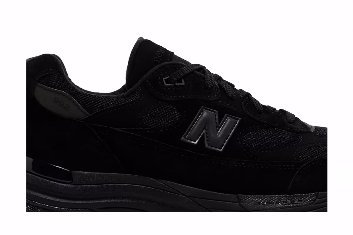 New Balance 992 Made in USA Triple Black 2025, view 3