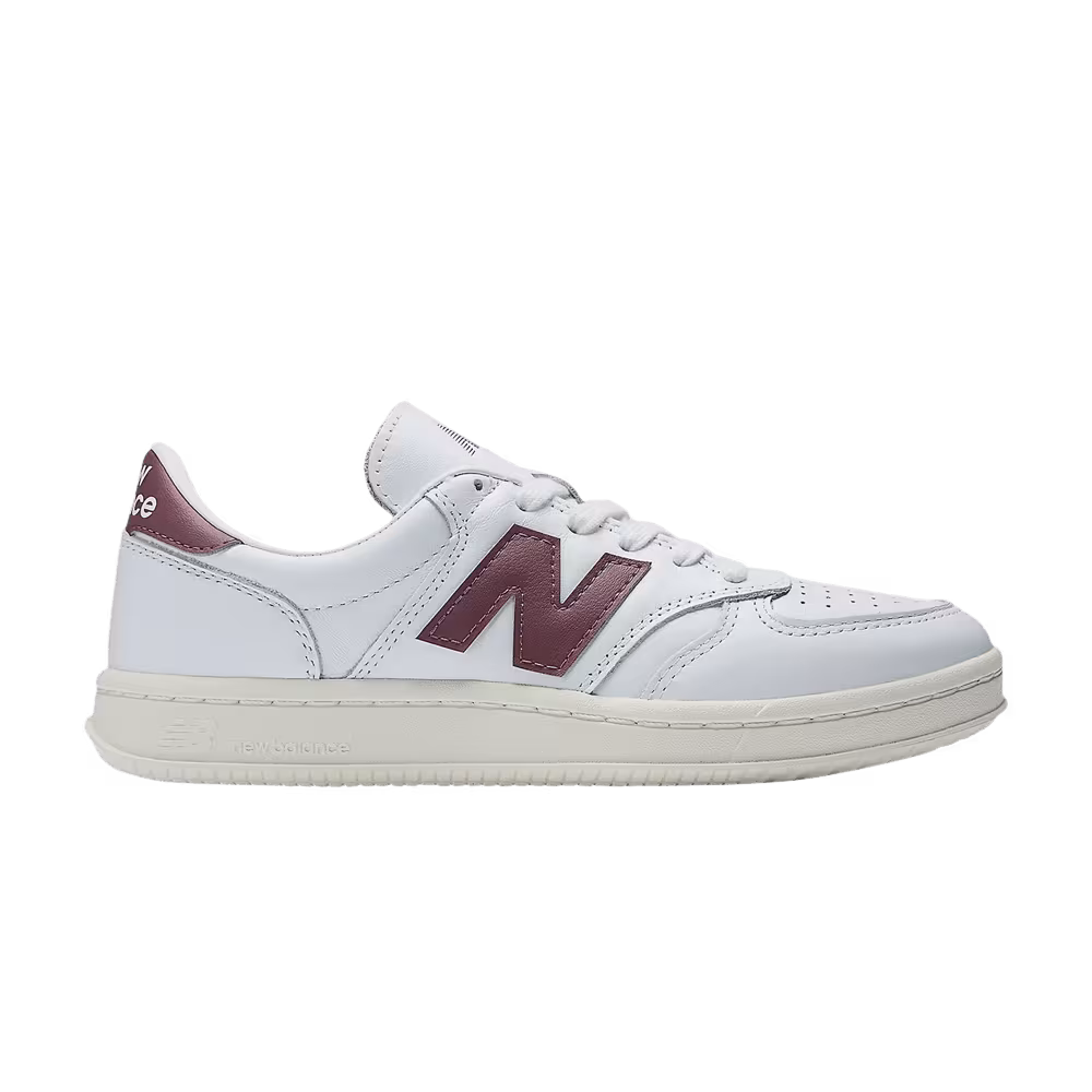 New Balance T500 White Washed Burgundy
