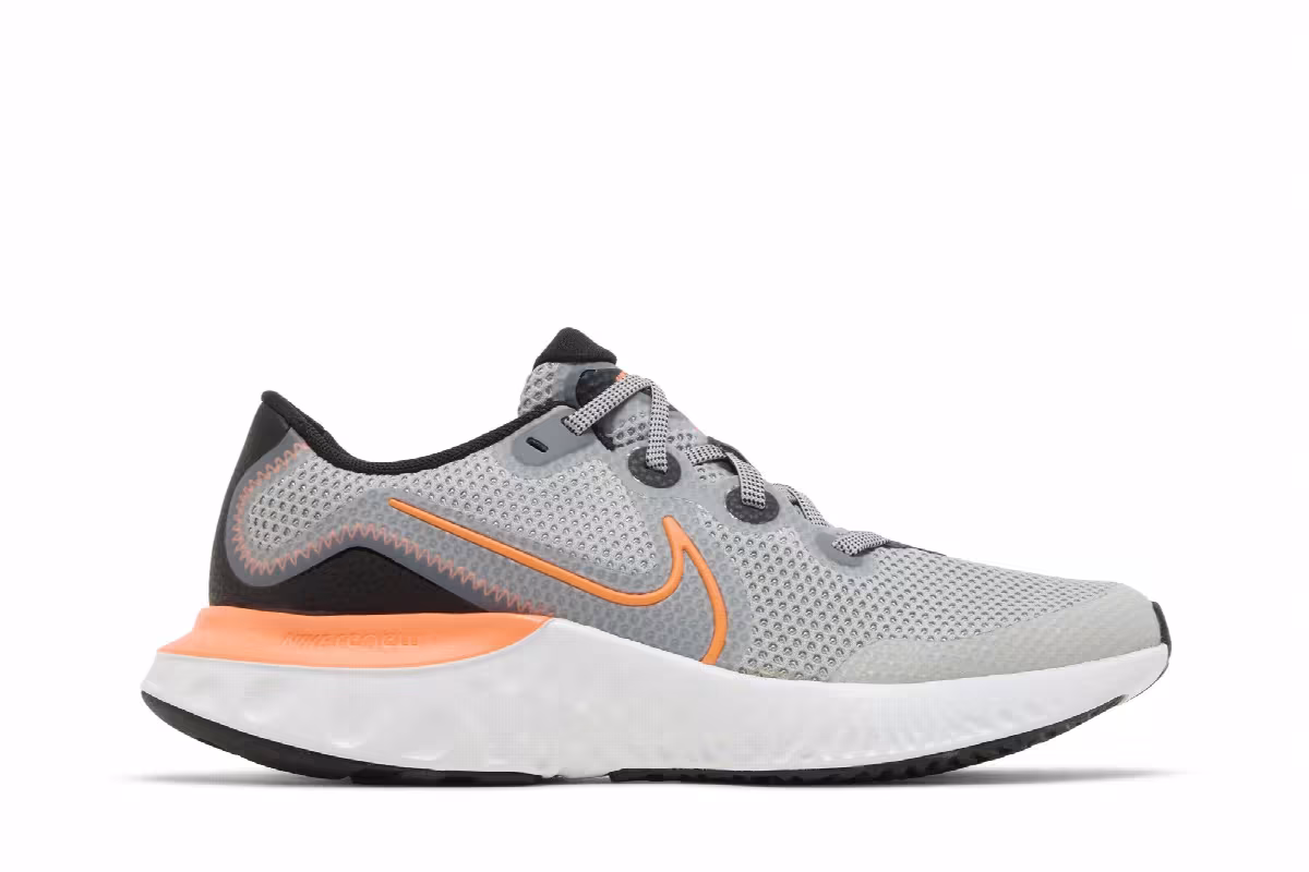 Nike Renew Run GS Light Smoke Grey Total Orange, view 2