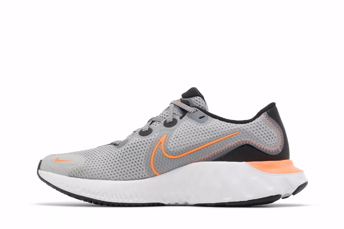Nike Renew Run GS Light Smoke Grey Total Orange, view 4