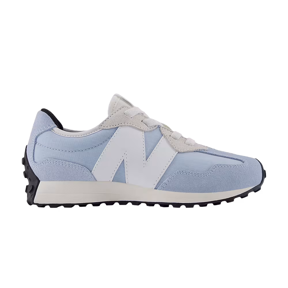 New Balance 327 Bungee Lace Little Kid Wide Light Chrome Blue
