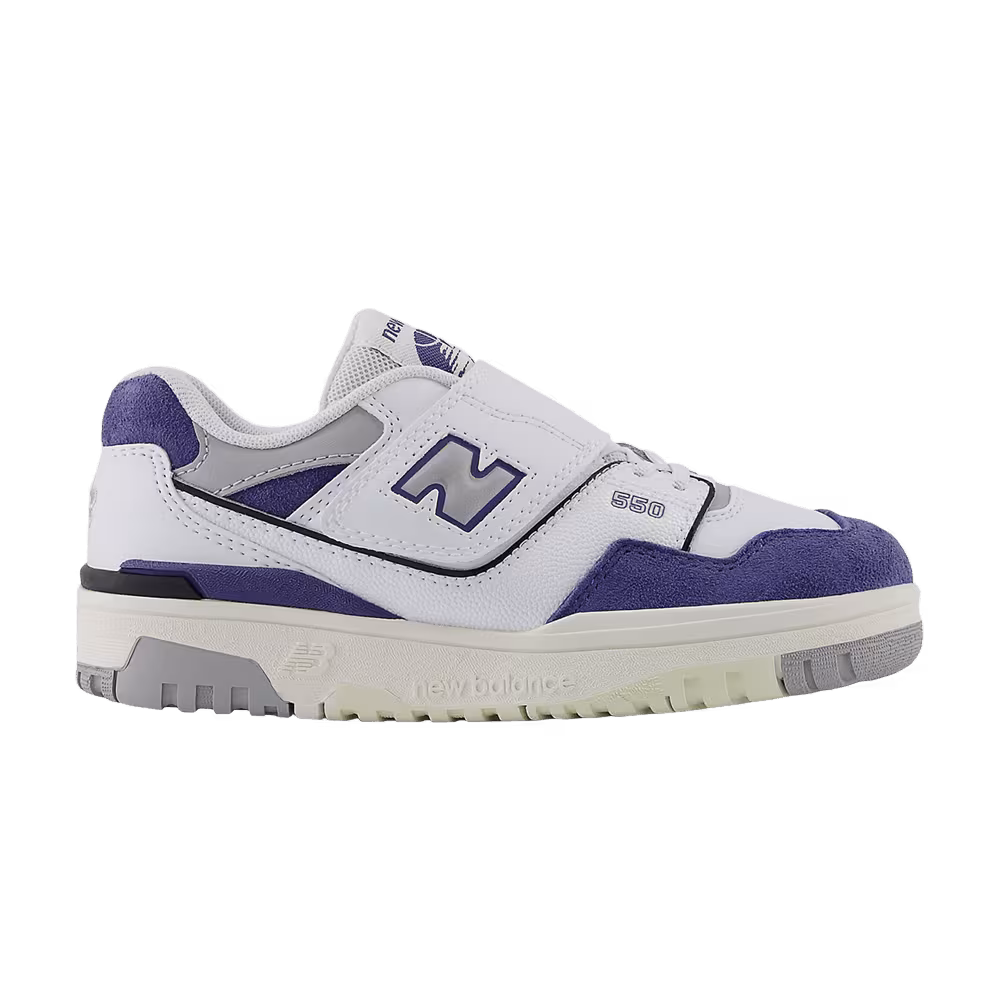 New Balance 550 Hook & Loop Little Kid White Raincloud Indigo