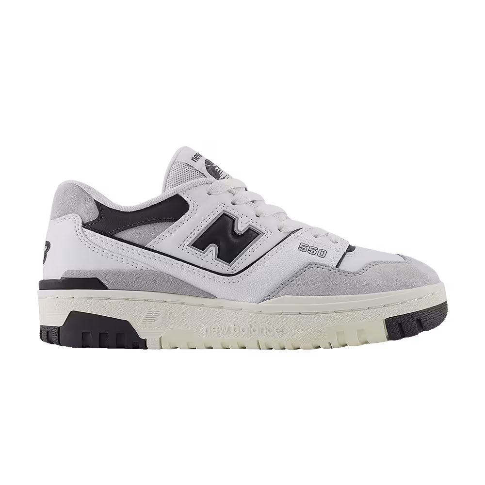 New Balance 550 Big Kid White Black Cement