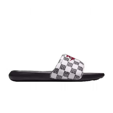 Nike Victori One Slide Print 'Just Do It Checkered - White Black'