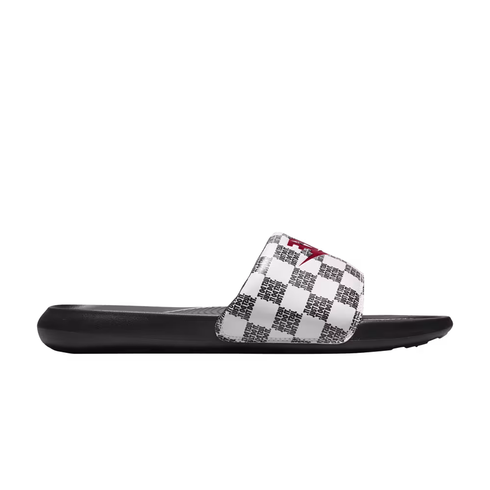 Nike Victori One Slide Print Just Do It Checkered - White Black
