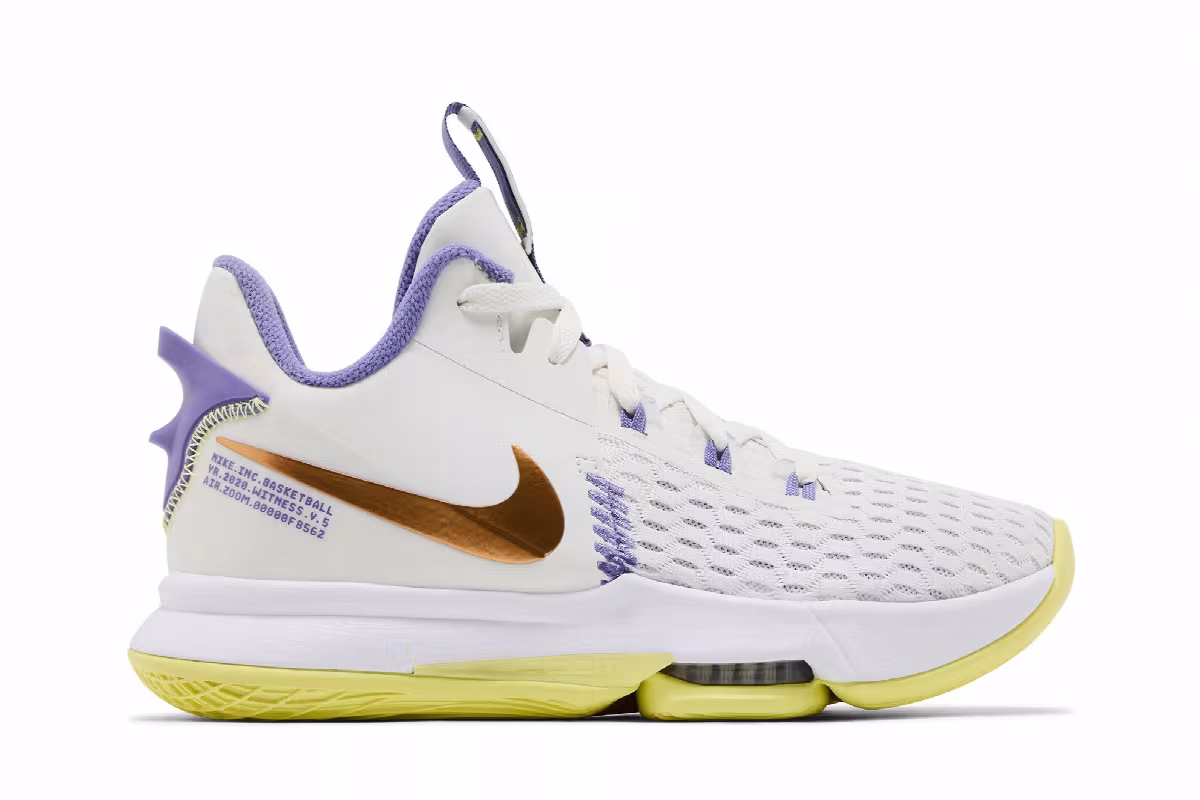 Nike LeBron Witness 5 EP Summit White Metallic Bronze, view 2