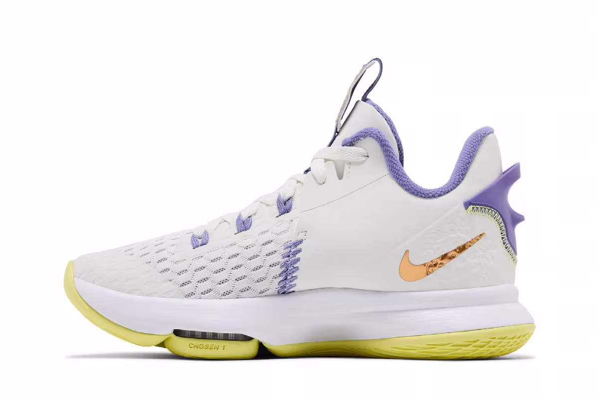 Nike LeBron Witness 5 EP Summit White Metallic Bronze, view 4