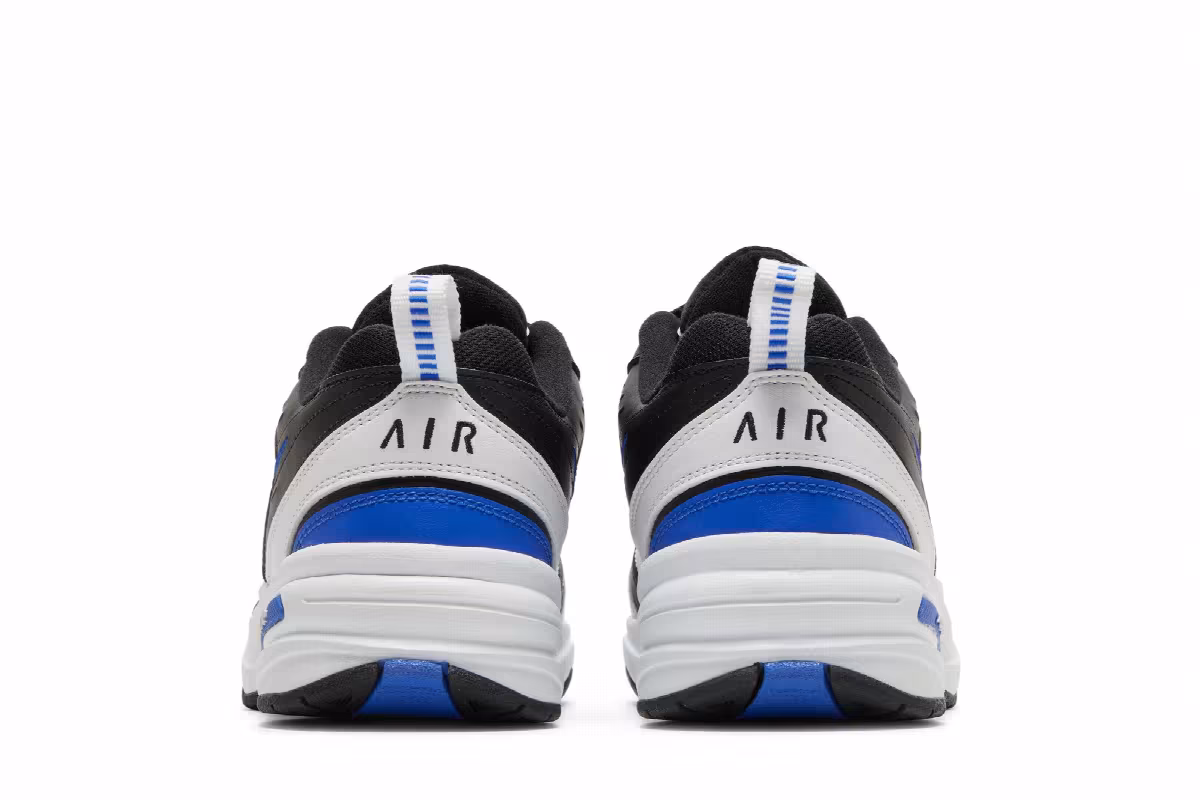 Nike Air Monarch IV 4E Wide White Black, view 7