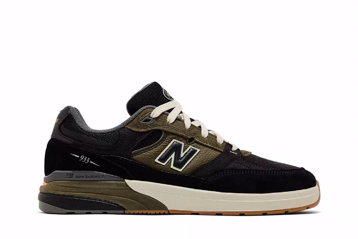 Andrew Reynolds x New Balance Numeric 933 Black Dark Olivine, view 2