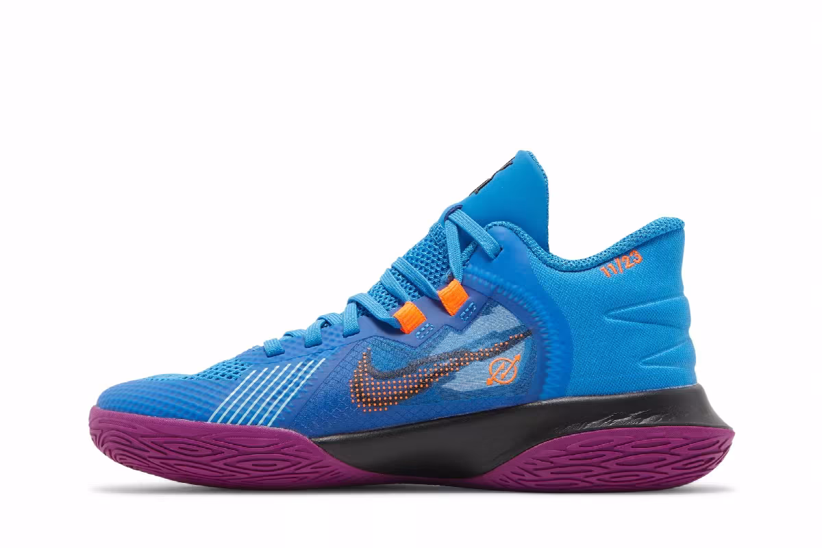 Nike Kyrie Flytrap 5 GS Light Photo Blue Red Plum, view 4