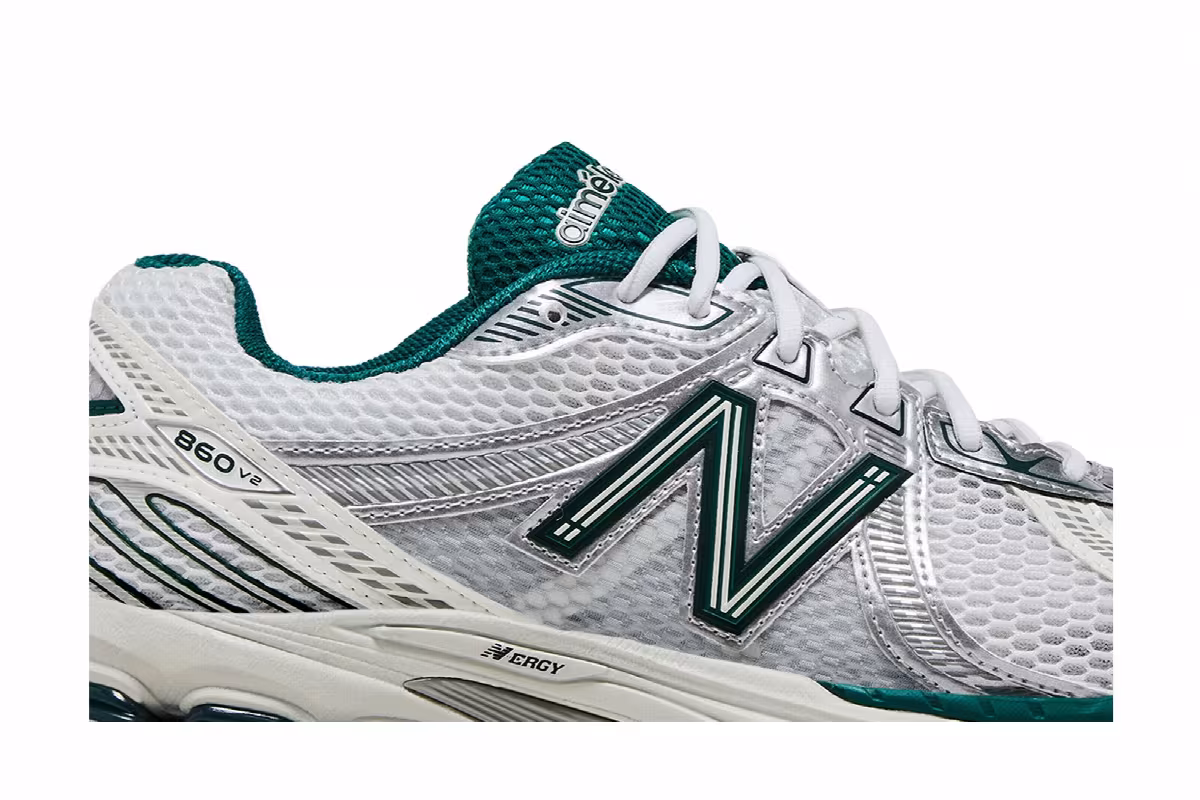 Aimé Leon Dore x New Balance 860v2 White Green, view 3