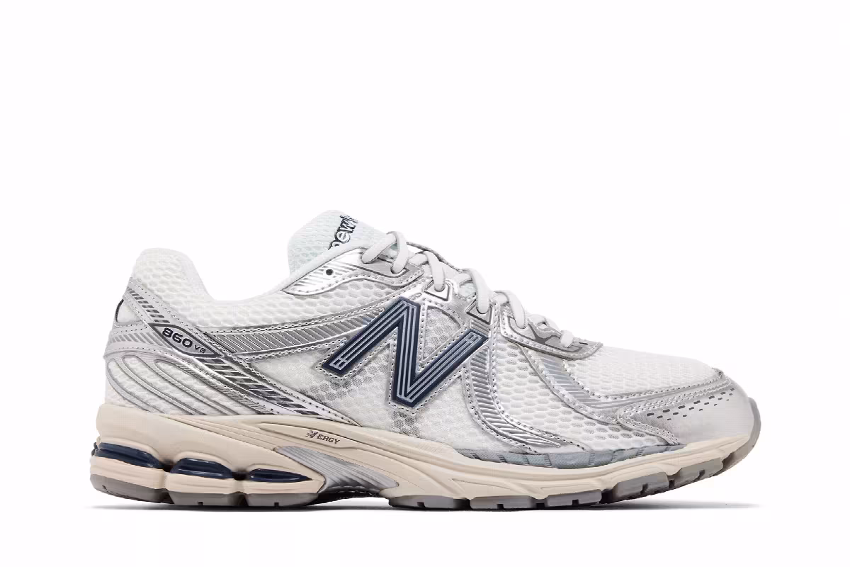 New Balance 860v2 White Silver, view 2