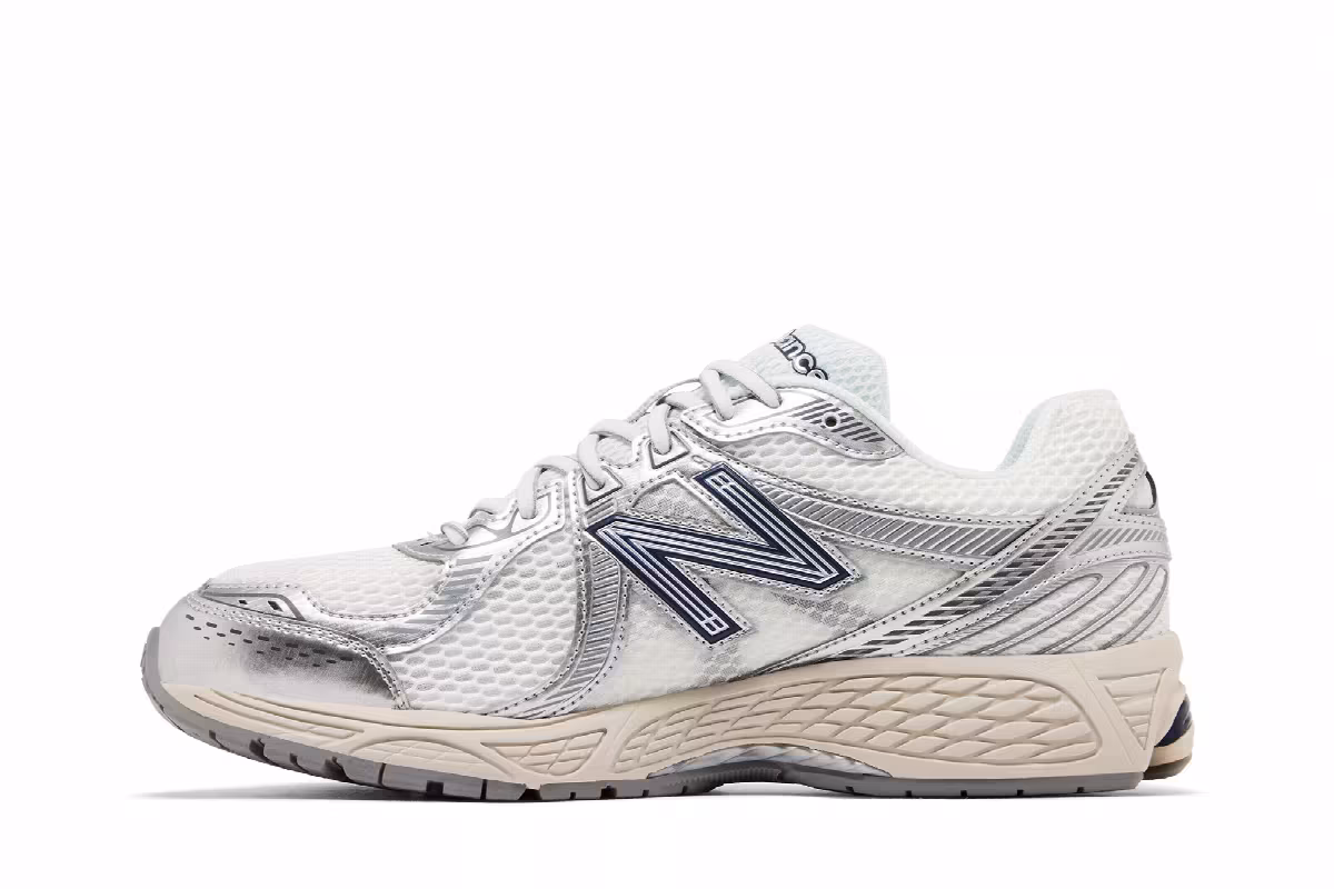 New Balance 860v2 White Silver, view 4