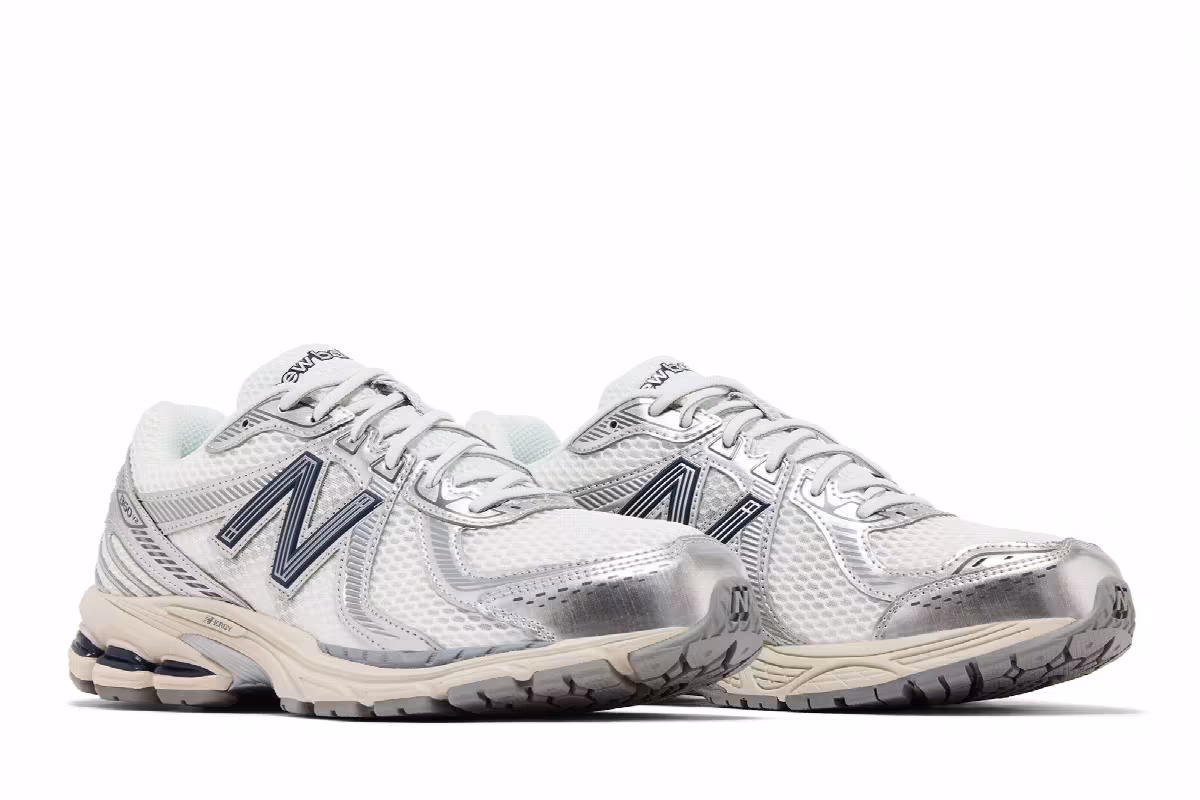 New Balance 860v2 White Silver, view 9