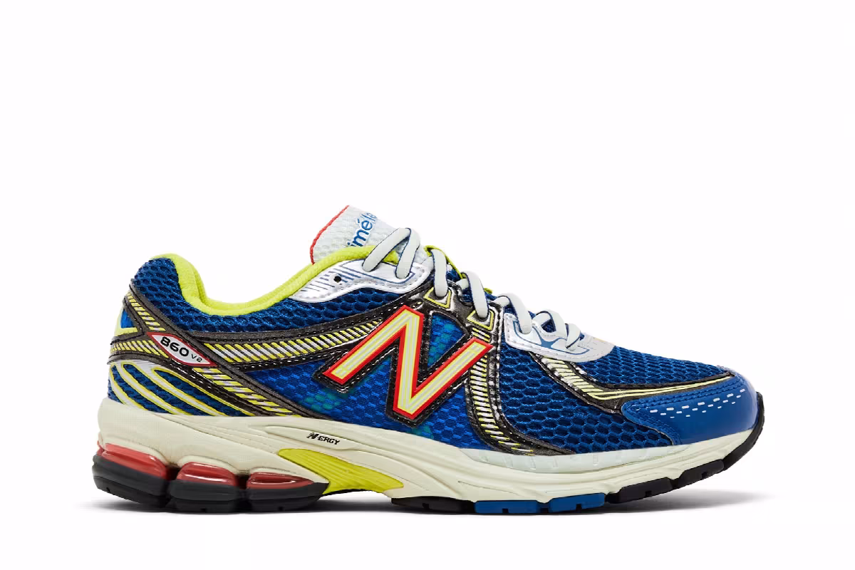 Aimé Leon Dore x New Balance 860v2 Blue Yellow, view 2