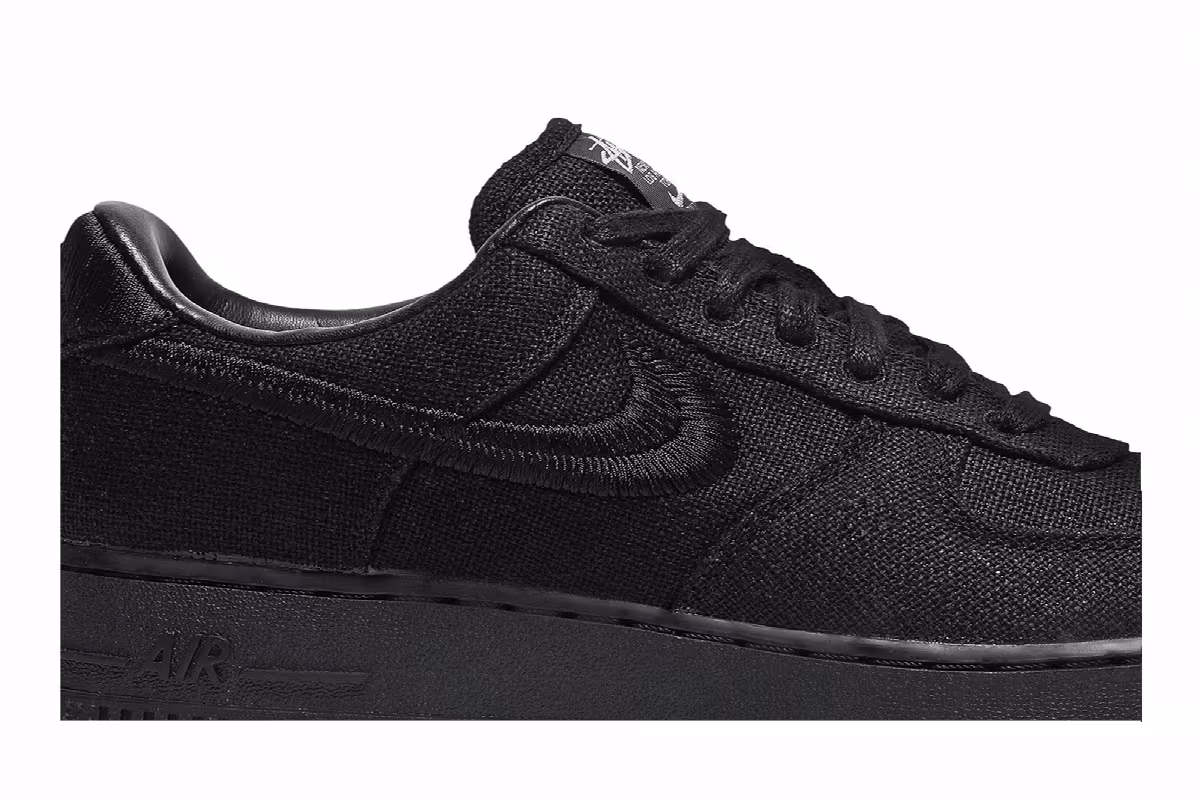Stussy x Nike Air Force 1 Low Triple Black, view 3