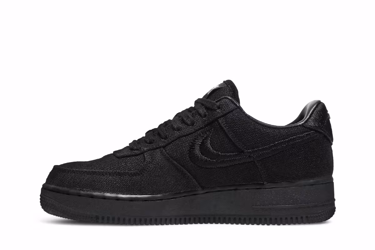 Stussy x Nike Air Force 1 Low Triple Black, view 4