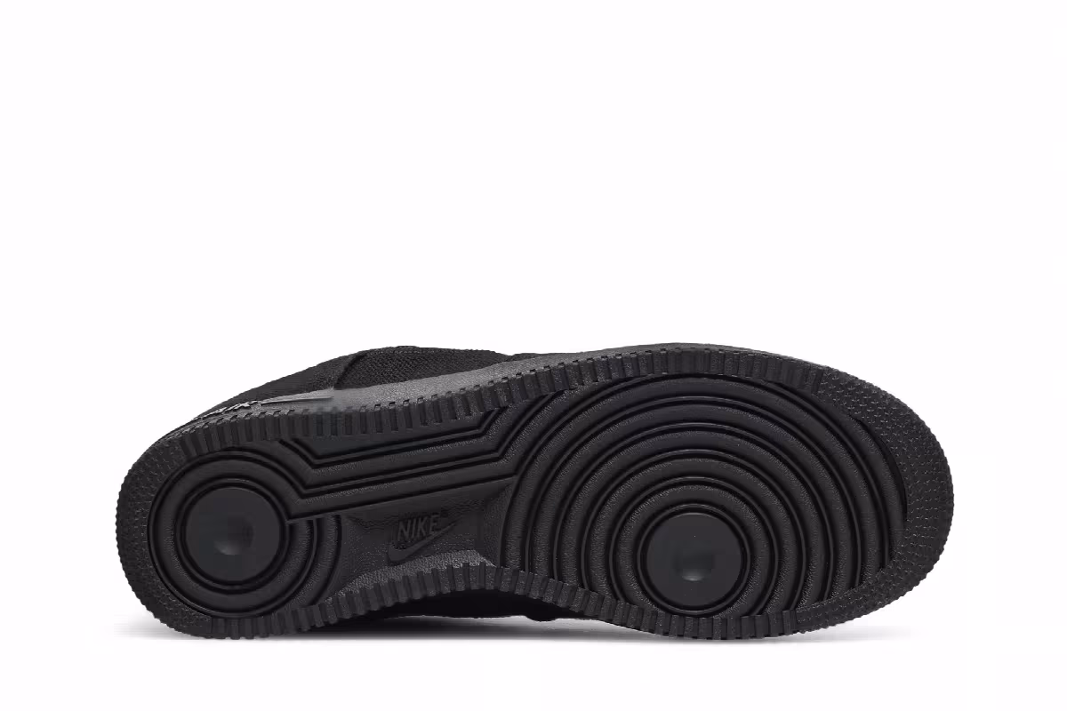 Stussy x Nike Air Force 1 Low Triple Black, view 5