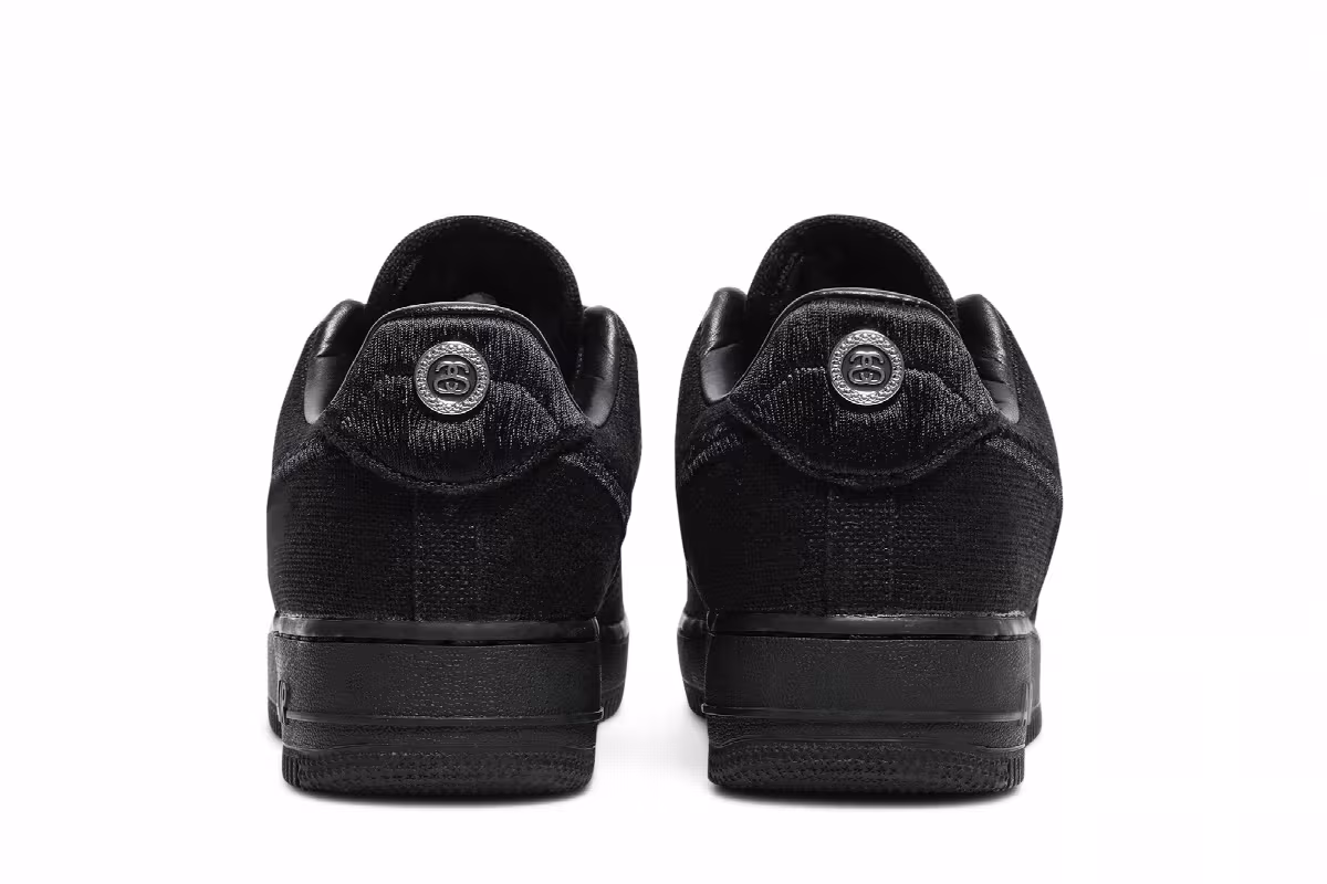 Stussy x Nike Air Force 1 Low Triple Black, view 7
