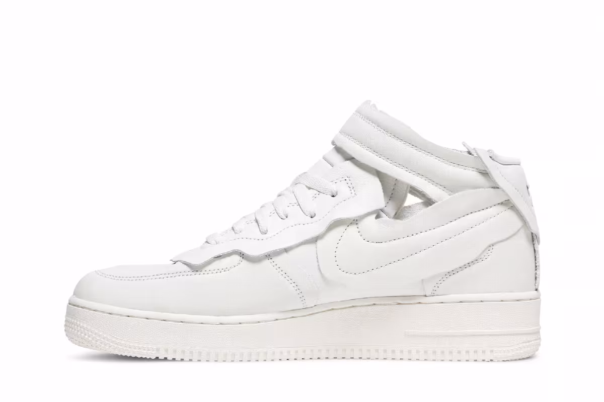 Comme des Garçons x Nike Air Force 1 Mid Triple White, view 4