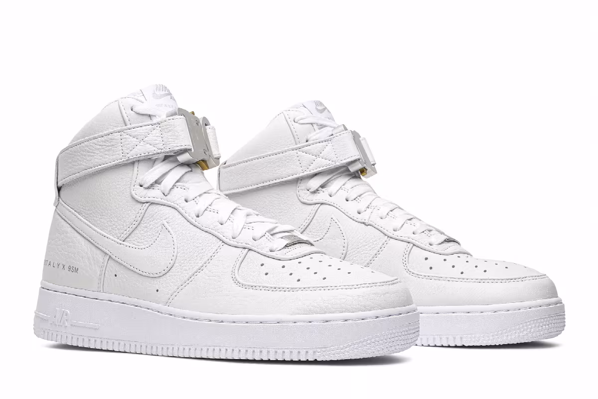 1017 ALYX 9SM x Nike Air Force 1 High Triple White, view 9