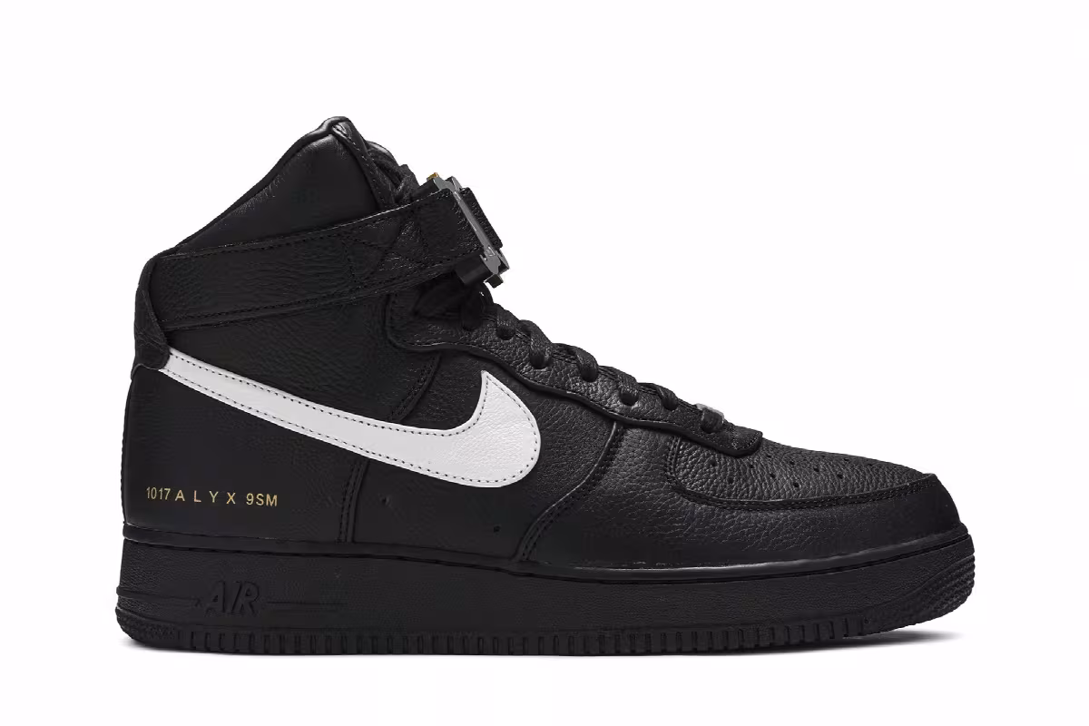 1017 ALYX 9SM x Nike Air Force 1 High Black White, view 2