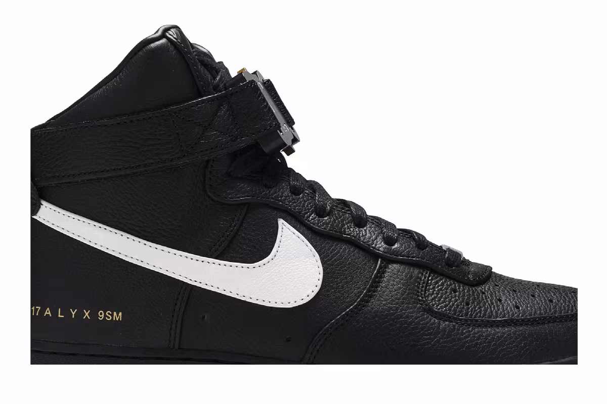 1017 ALYX 9SM x Nike Air Force 1 High Black White, view 3