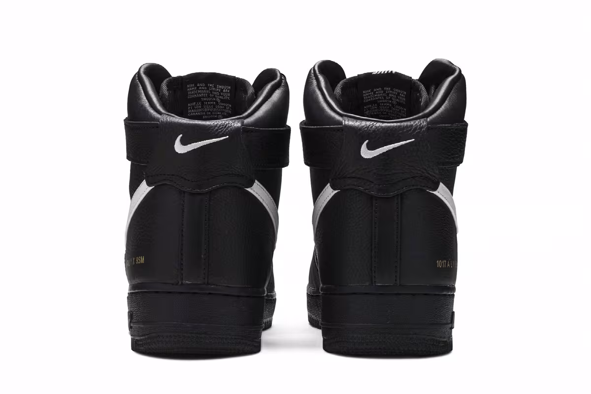1017 ALYX 9SM x Nike Air Force 1 High Black White, view 7