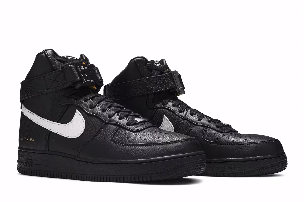 1017 ALYX 9SM x Nike Air Force 1 High Black White, view 9