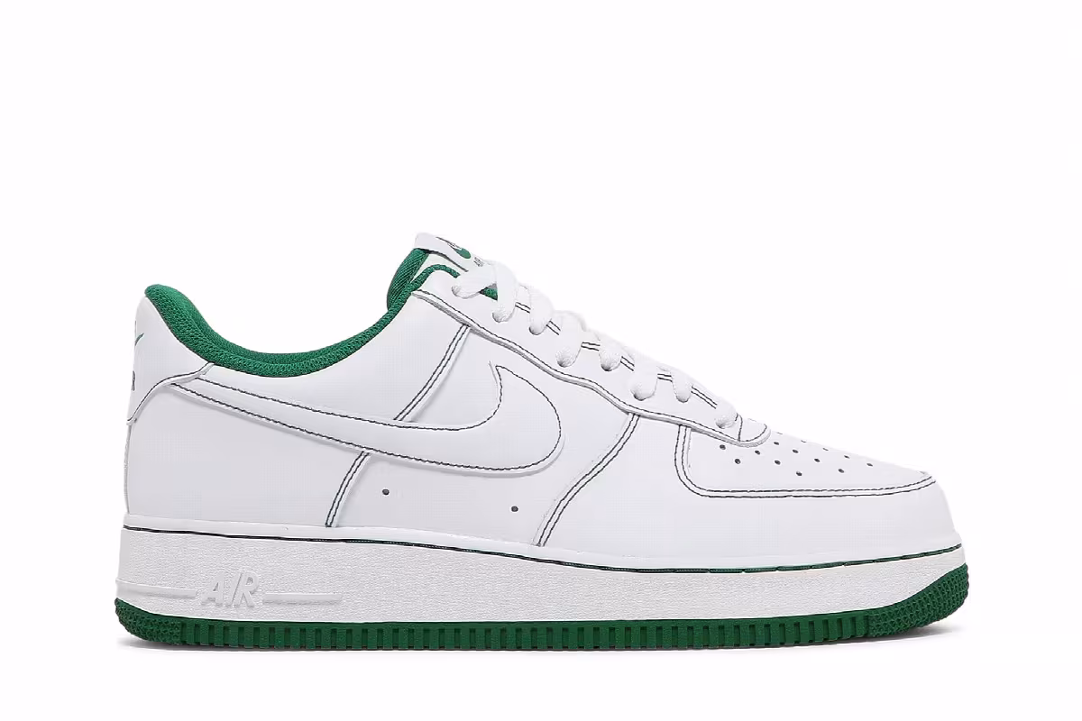 Nike Air Force 1 Contrast Stitch - White Pine Green, view 2