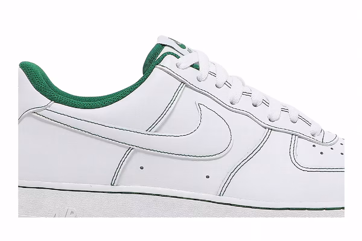 Nike Air Force 1 Contrast Stitch - White Pine Green, view 3