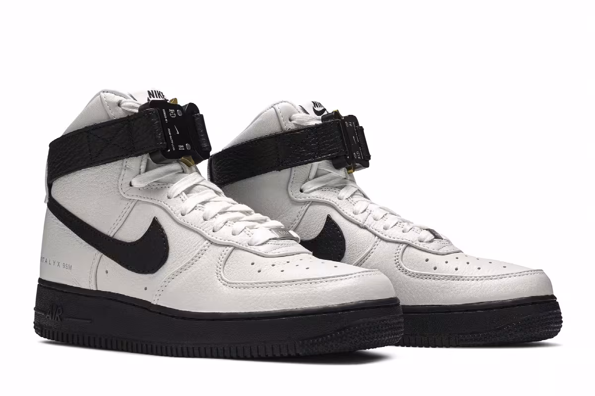Nike 1017 ALYX 9SM x Air Force 1 High White Black, view 9