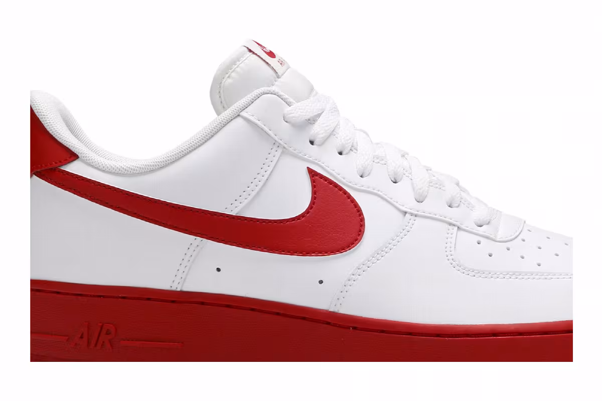 Nike Air Force 1 Low White Red Sole, view 3