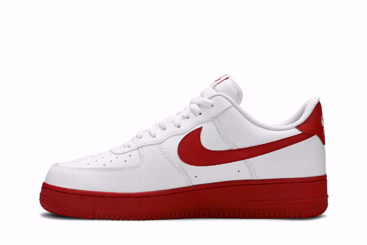 Nike Air Force 1 Low White Red Sole, view 4