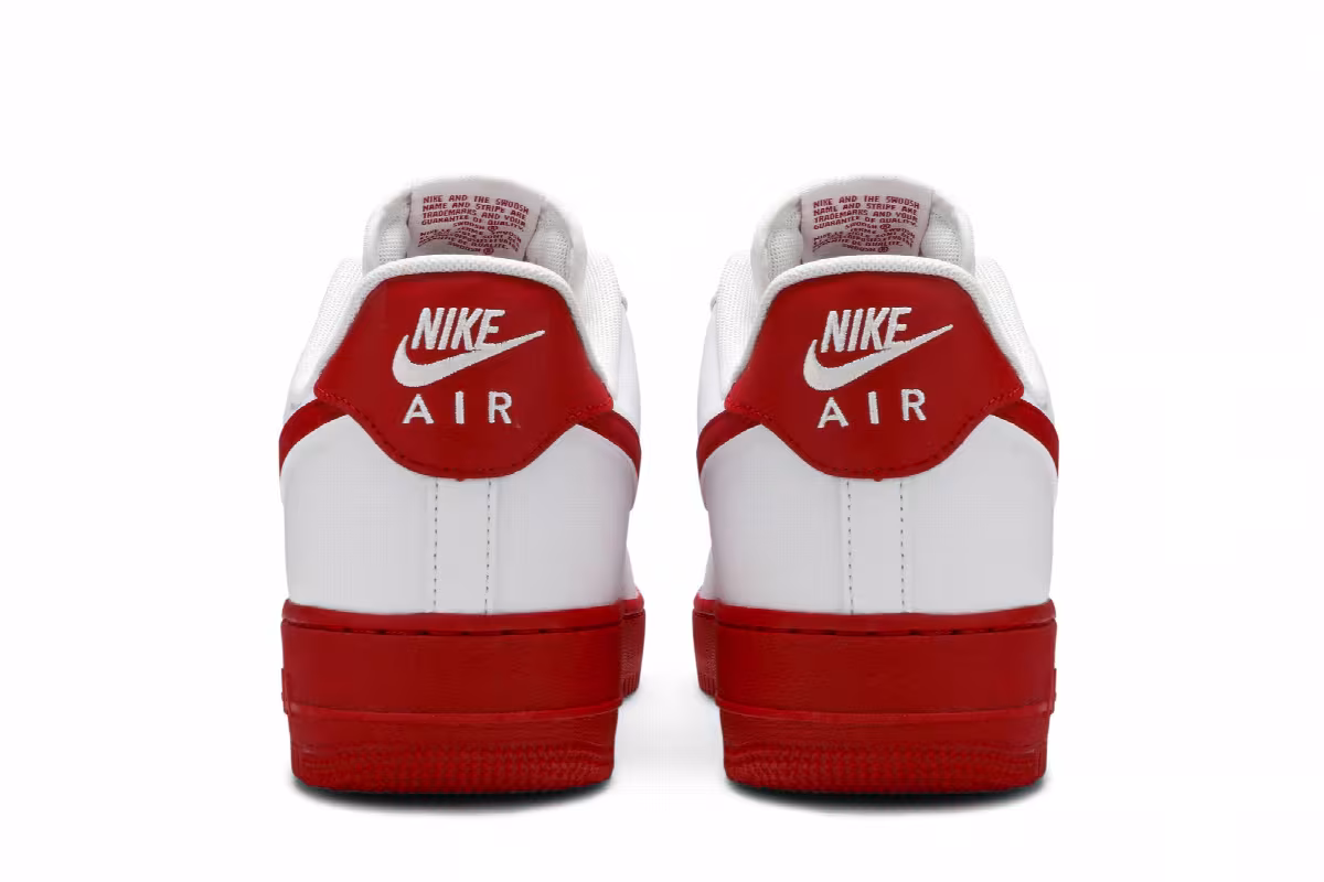 Nike Air Force 1 Low White Red Sole, view 7