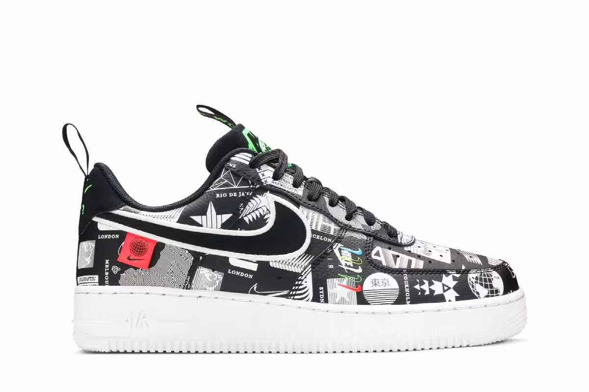 Nike Air Force 1 Worldwide Pack - Black, view 2